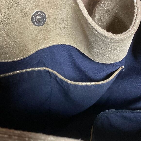 Cofi Genuine Leather Brushed Gold Metallic Hobo Shoulder Bag - Picture 7 of 8